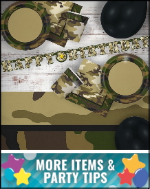 Army Camouflage Party Supplies, Decorations, Balloons and Ideas